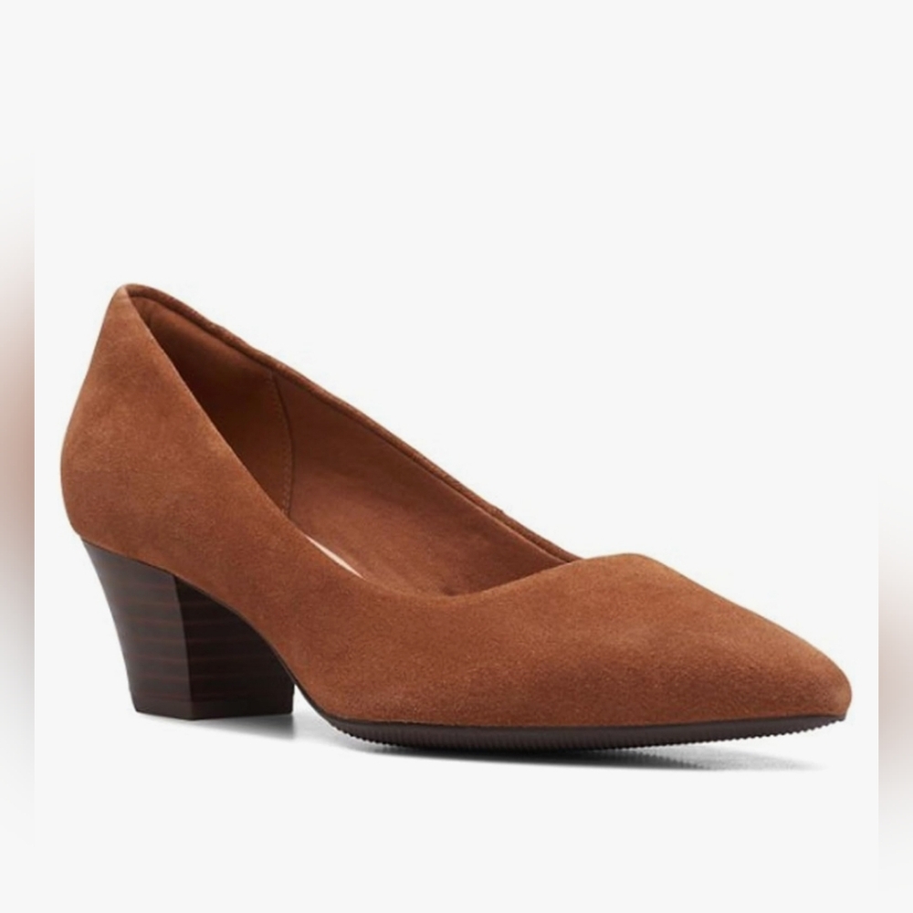 9W Clarks Brown Suede Women's Heels